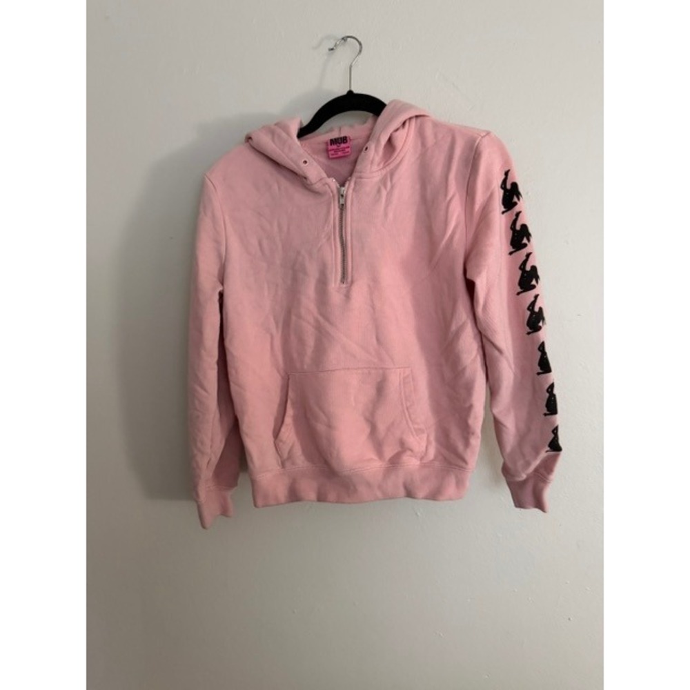 Married to the Mob MTTM Penthouse Pink Quarter Zip Hoodie Sweatshirt Small